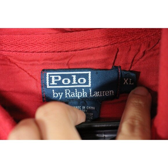 Polo Ralph Lauren Mens Large Soft Spell Out Red Hoodie B948 - Picture 4 of 5